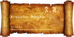 Kreisler Mónika névjegykártya